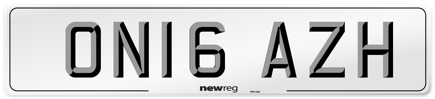 ON16 AZH Number Plate from New Reg
